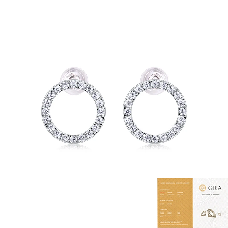 Aurora – Pendientes de moissanita con corte brillante en plata S925