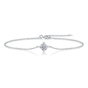 Brillo eterno – Pulsera de moissanita delicada en plata S925 para mujer