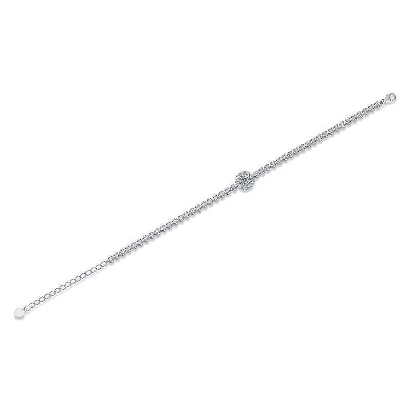 Brillo eterno – Pulsera tenis de moissanita en plata esterlina S925 para mujer