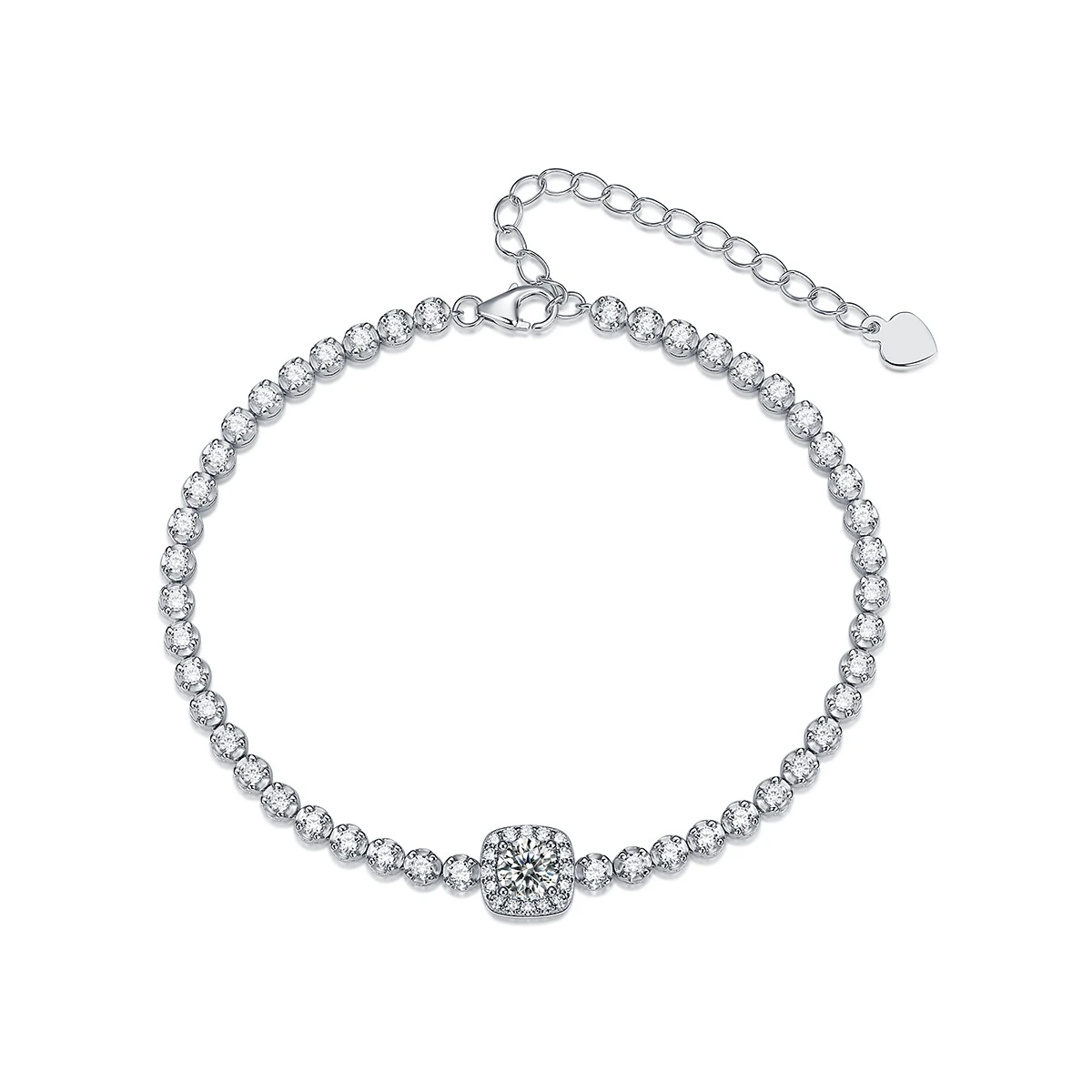 Brillo eterno – Pulsera tenis de moissanita en plata esterlina S925 para mujer
