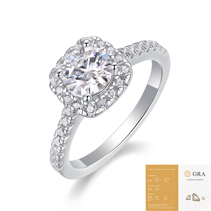 Cielo estrellado – Anillo de compromiso en plata S925 con moissanita