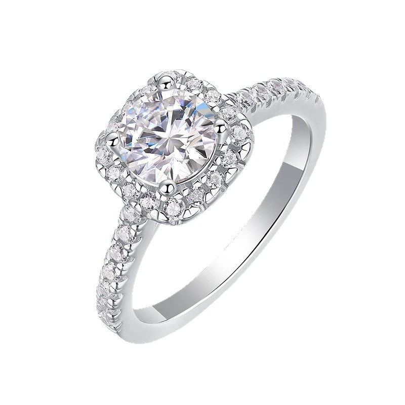 Cielo estrellado – Anillo de compromiso en plata S925 con moissanita