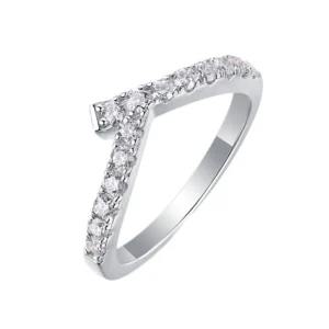 Corazón feliz – Anillo de moissanita en plata S925 para mujer