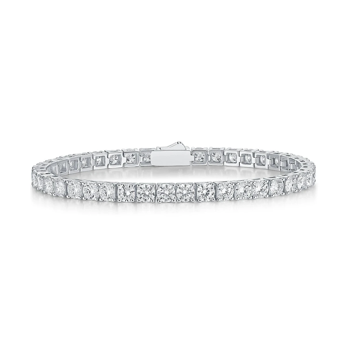 Elegancia pura – Pulsera tipo tenis de moissanita en plata S925 para mujer