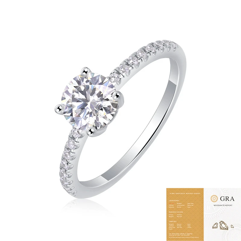 Estrella fugaz – Anillo de moissanita para mujer en plata S925