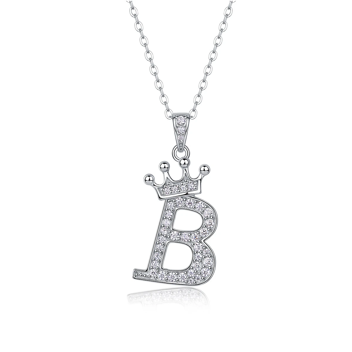Inicial brillante – Collar con letra de moissanita en plata S925 para mujer