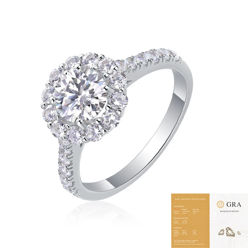 Instante brillante – Anillo de moissanita en plata esterlina para mujer