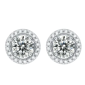 Luz de amor – Pendientes de moissanita con diseño clásico en plata S925