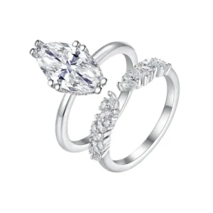 Luz infinita – Anillo de compromiso con moissanita y gemas laterales en plata S925