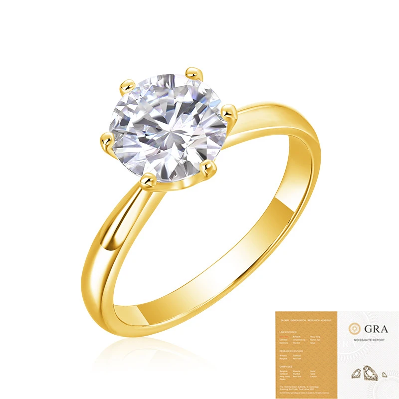 Magia – Anillo de moissanita en plata S925 con baño de oro para mujer