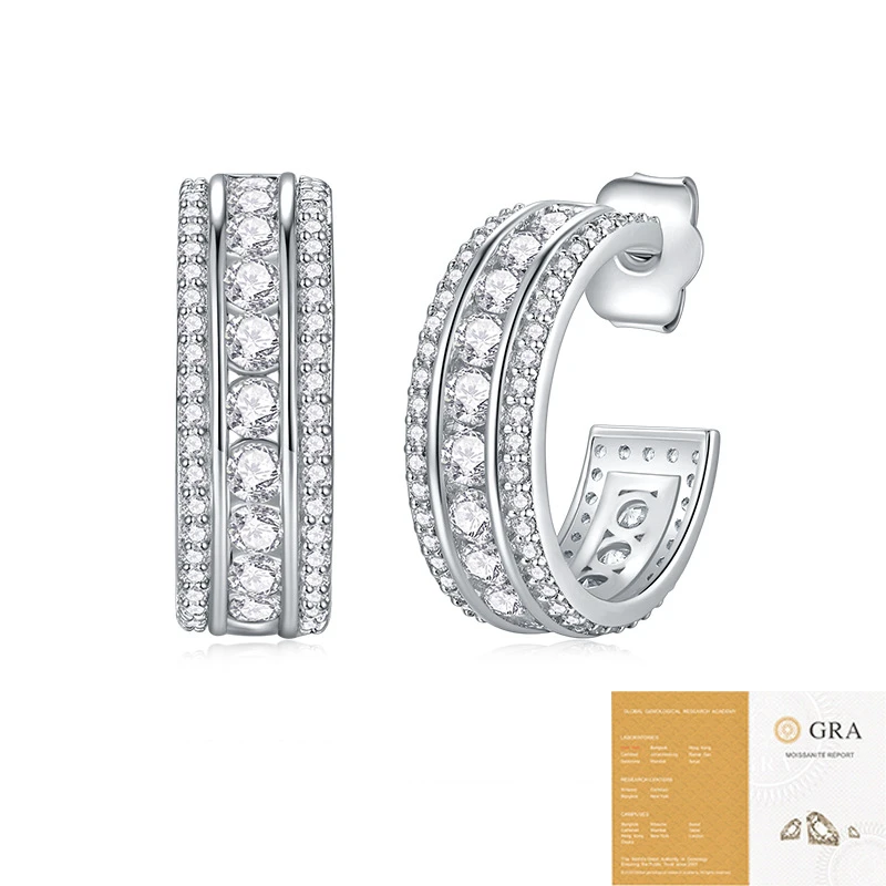 Brillo eterno – Aretes de moissanita en plata S925 para mujer