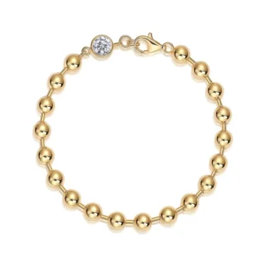 Encanto dorado – Pulsera de moissanita en plata S925 chapada en oro para mujer