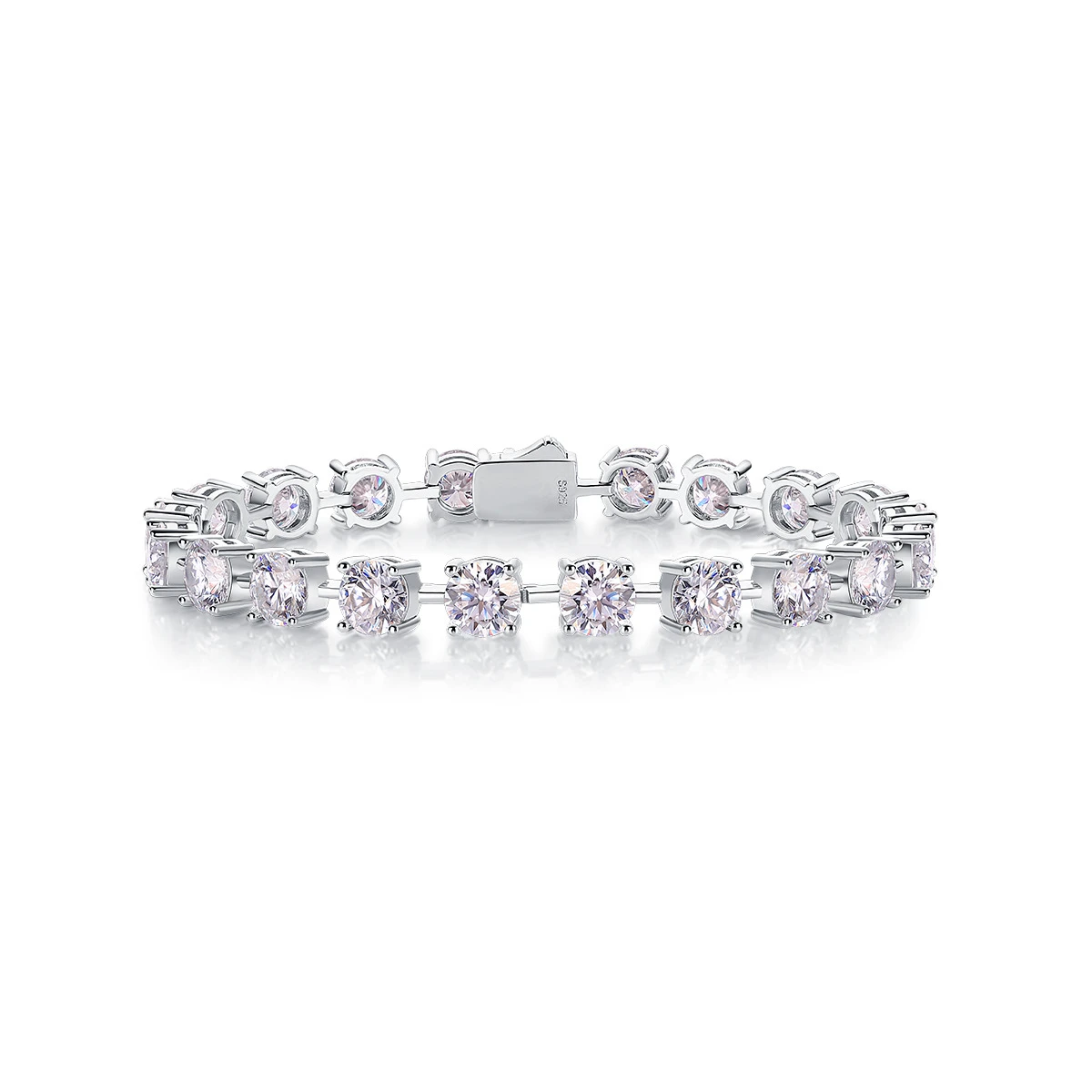 Eterno instante – Pulsera de moissanita 1 quilate de 6.5 mm en plata S925 para mujer