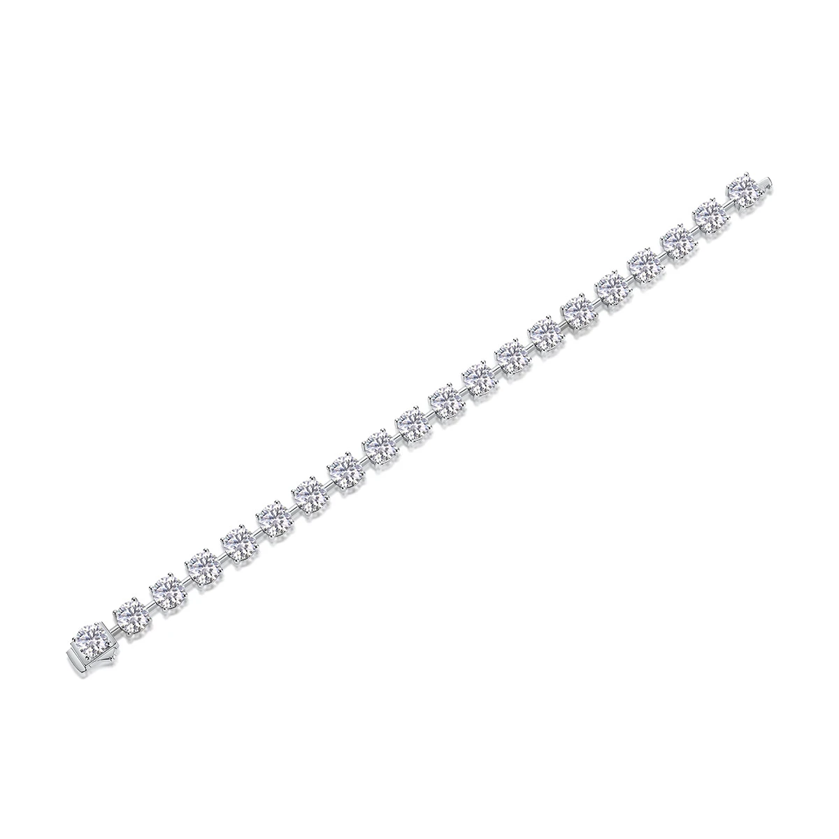 Eterno instante – Pulsera de moissanita 1 quilate de 6.5 mm en plata S925 para mujer