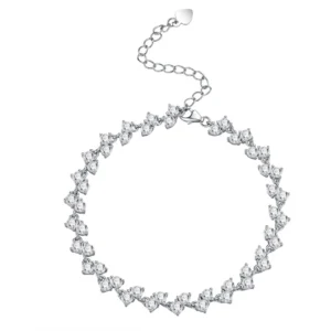 Brillo eterno – Pulsera de moissanita estilo five-flower en plata S925 resistente al deslustre