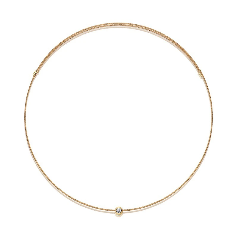 Destello rojo – Collar de moissanita con cuerda roja y plata S925 chapada en oro