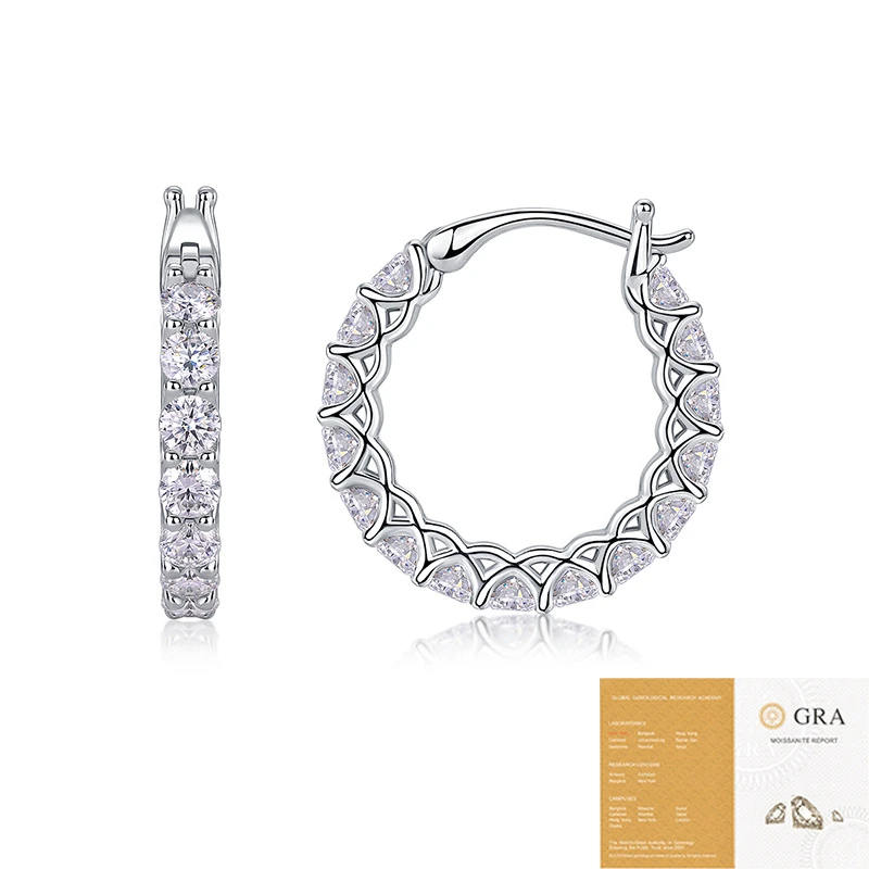 Brillo eterno – Aretes de moissanita en plata S925 para mujer