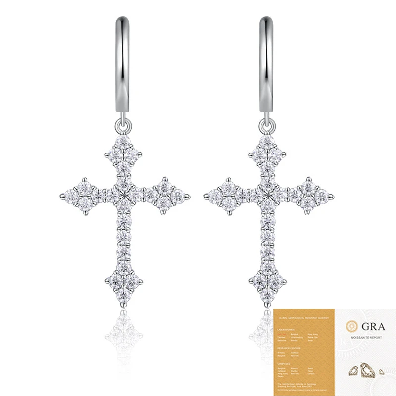Brillo sereno – Pendientes colgantes de moissanita en plata S925 para mujer