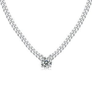 Sueño eterno – Collar con moissanita brillante en plata esterlina S925