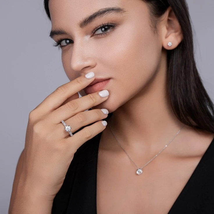 Lujo radiante – Anillo de moissanita de 3 quilates en plata S925 para aniversario