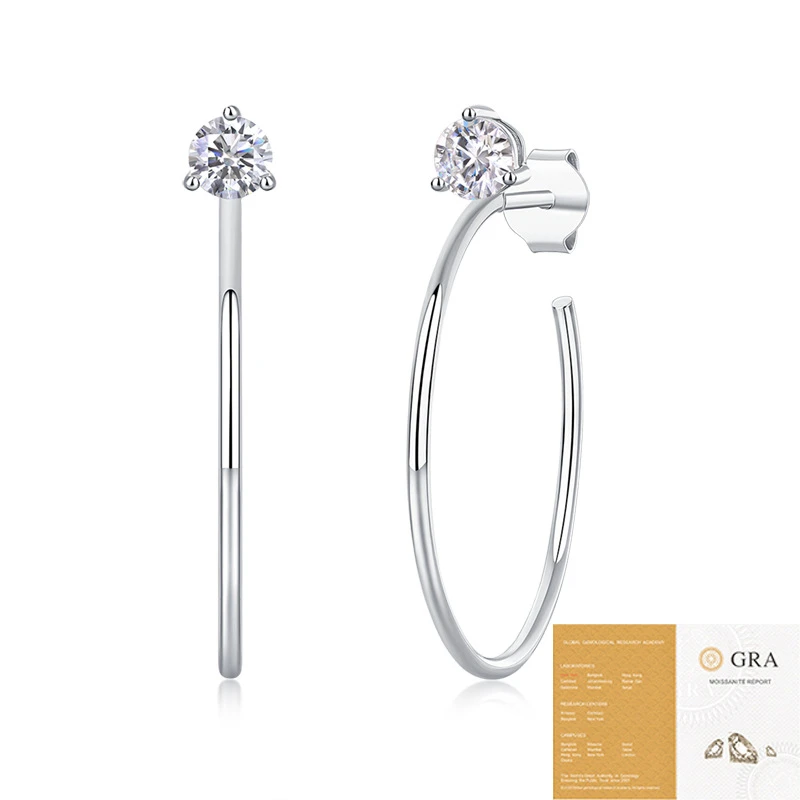 Brisa suave – Aros de moissanita en plata S925, regalo ideal de aniversario