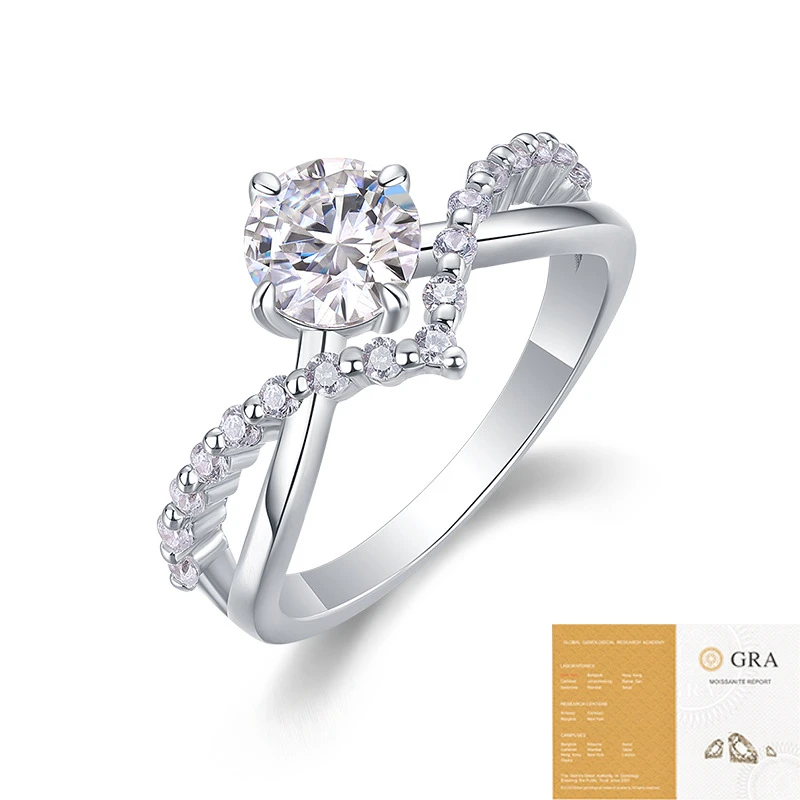 Destello puro – Anillo cerrado de moissanita en plata S925 ideal para boda