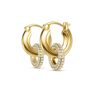 Luz dorada – Aretes de moissanita en plata S925 chapados en oro, ideales para aniversario