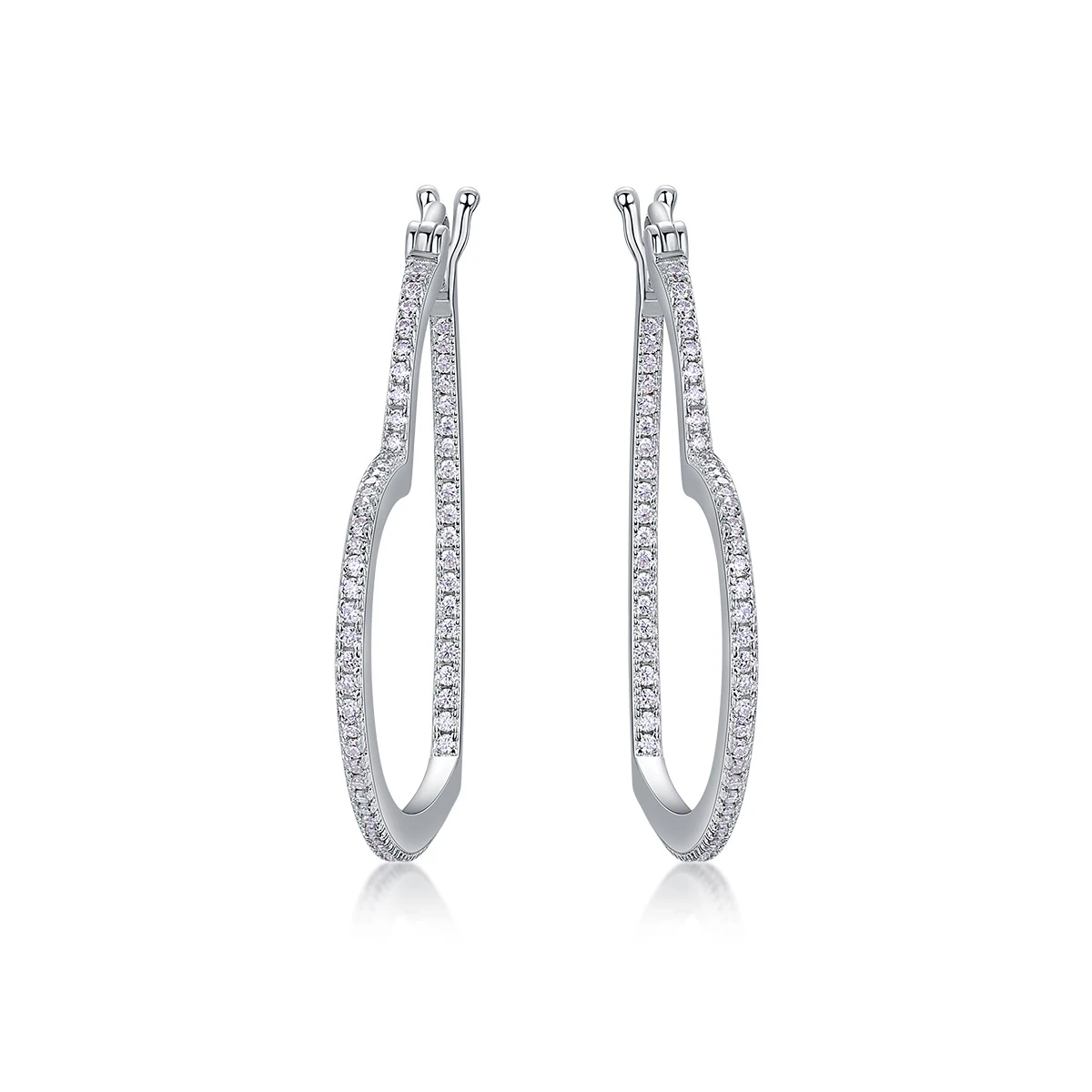 Corazón radiante – Aros de moissanita en plata S925 para regalo de aniversario