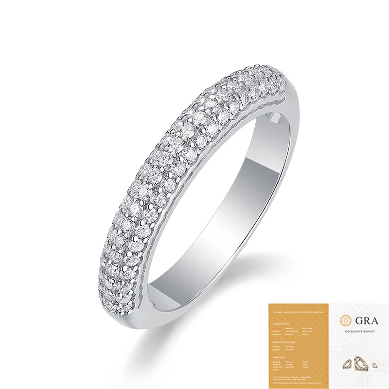 Encanto moderno – Anillo de moissanita en plata S925 para aniversario
