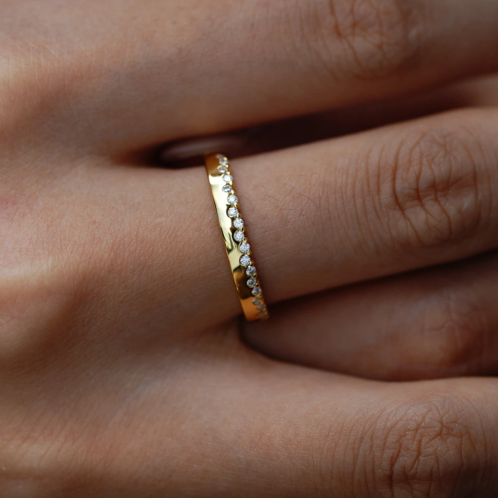Anillo de compromiso para mujer 1CT S925, plata pura con arcos internos y externos, moissanita