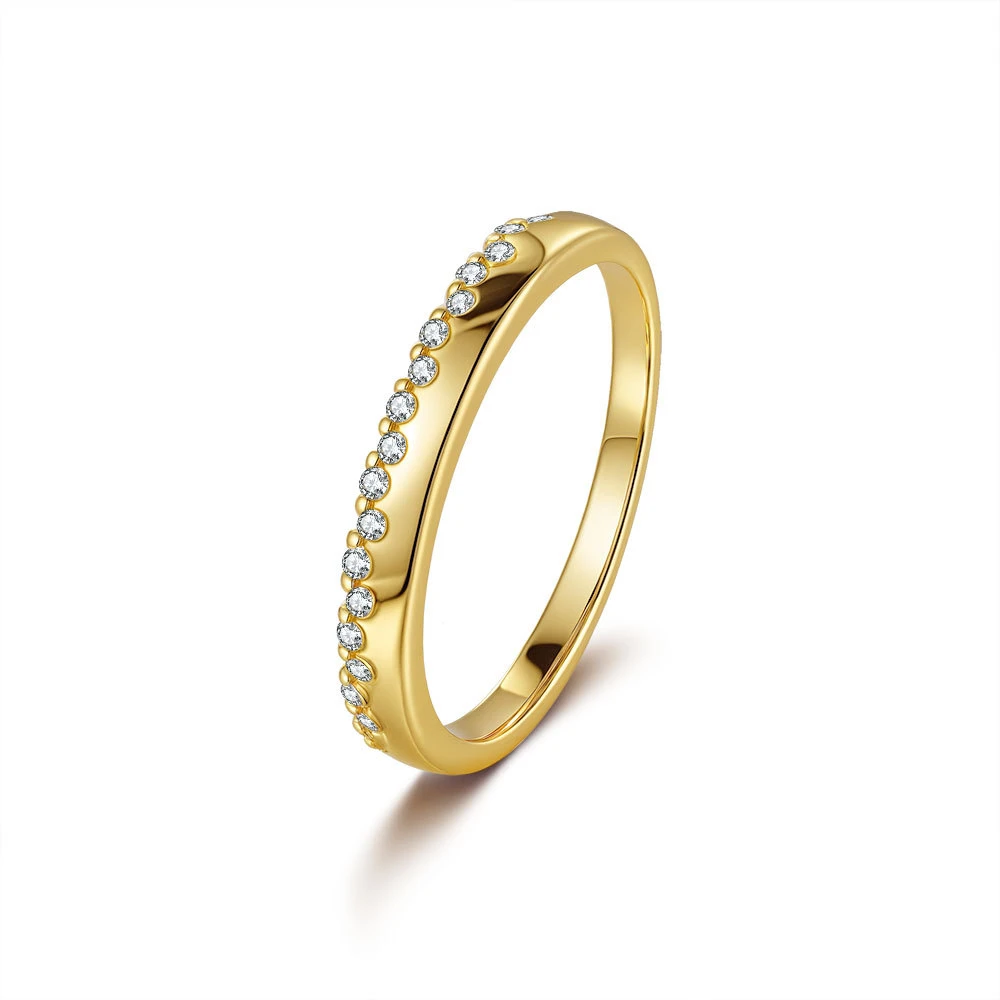 Anillo de compromiso para mujer 1CT S925, plata pura con arcos internos y externos, moissanita