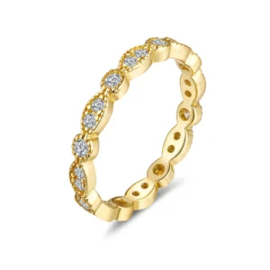 Anillo de compromiso femenino con cierre en forma de 1CT, anillo rodeado de moissanita, plateado S925, dorado 18K