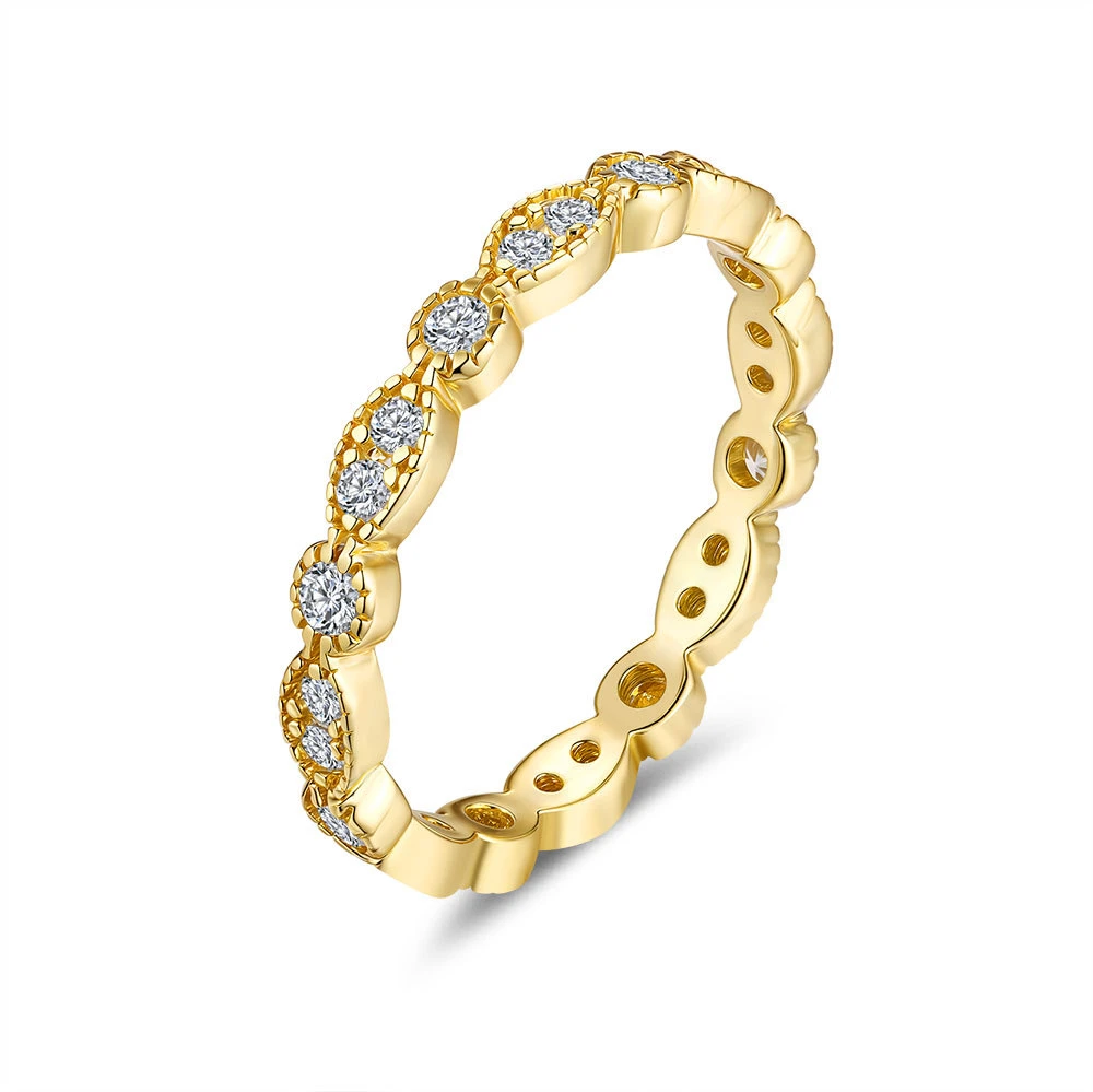 Anillo de compromiso femenino con cierre en forma de 1CT, anillo rodeado de moissanita, plateado S925, dorado 18K