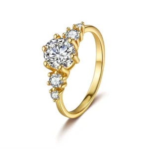 Anillo de plata pura 925 con diseño francés de lujo y estilo elegante, anillo de moda versátil con piedra moissanita para mujer