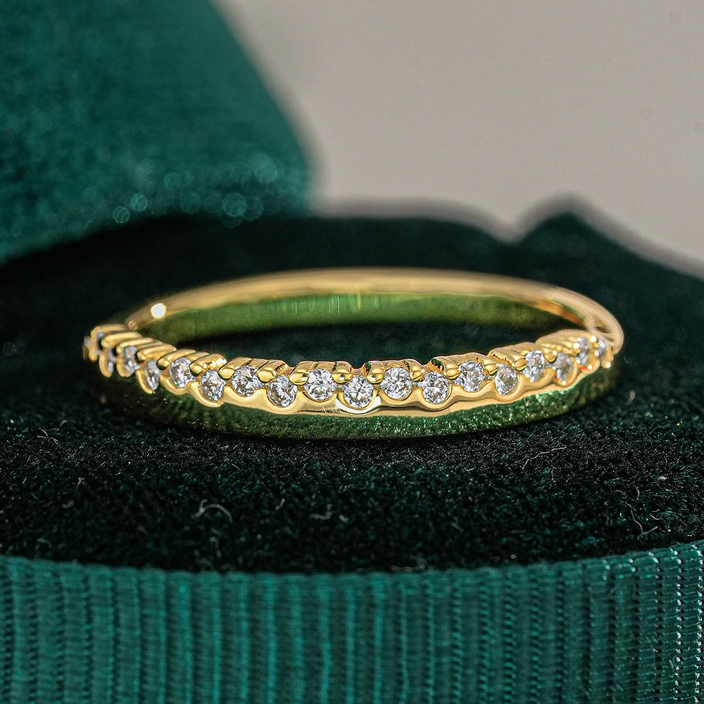 Anillo de compromiso para mujer 1CT S925, plata pura con arcos internos y externos, moissanita
