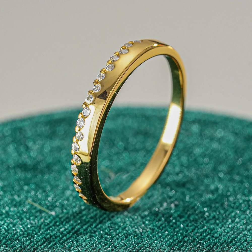 Anillo de compromiso para mujer 1CT S925, plata pura con arcos internos y externos, moissanita
